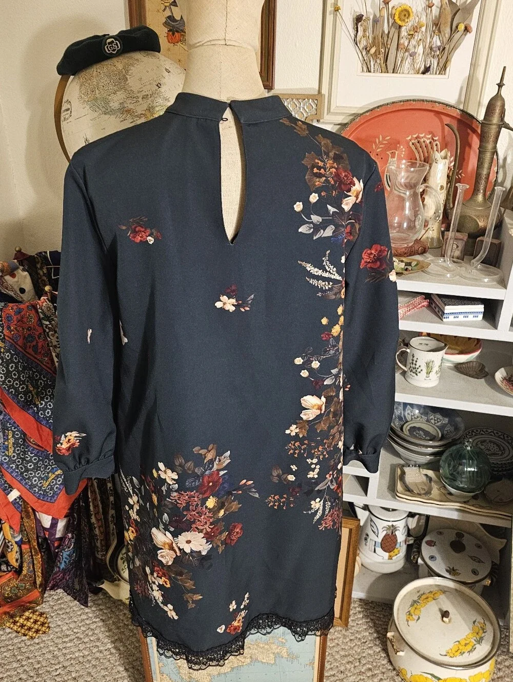 Zara Dark Green Fall Wedding Guest Dress - M - Picture 5 of 7